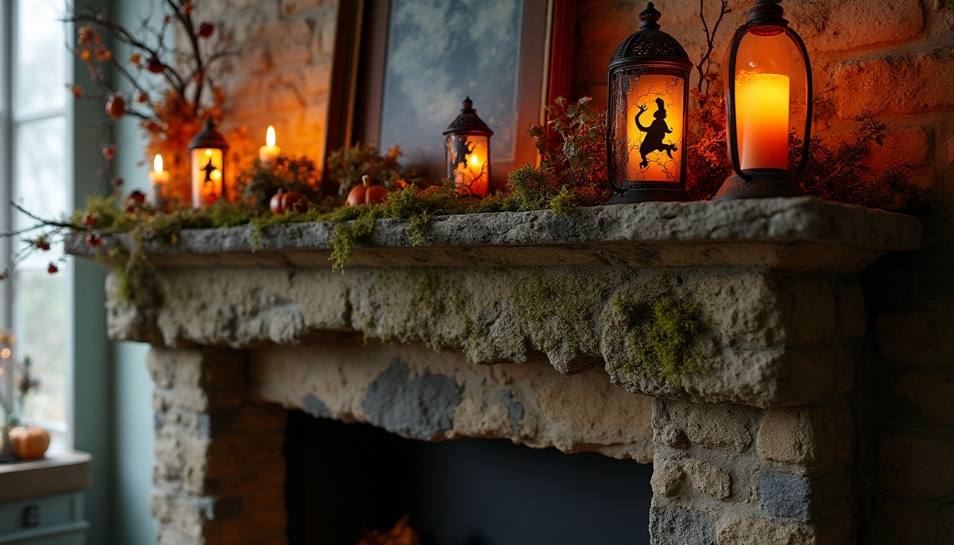enchanted woodland mantel decor