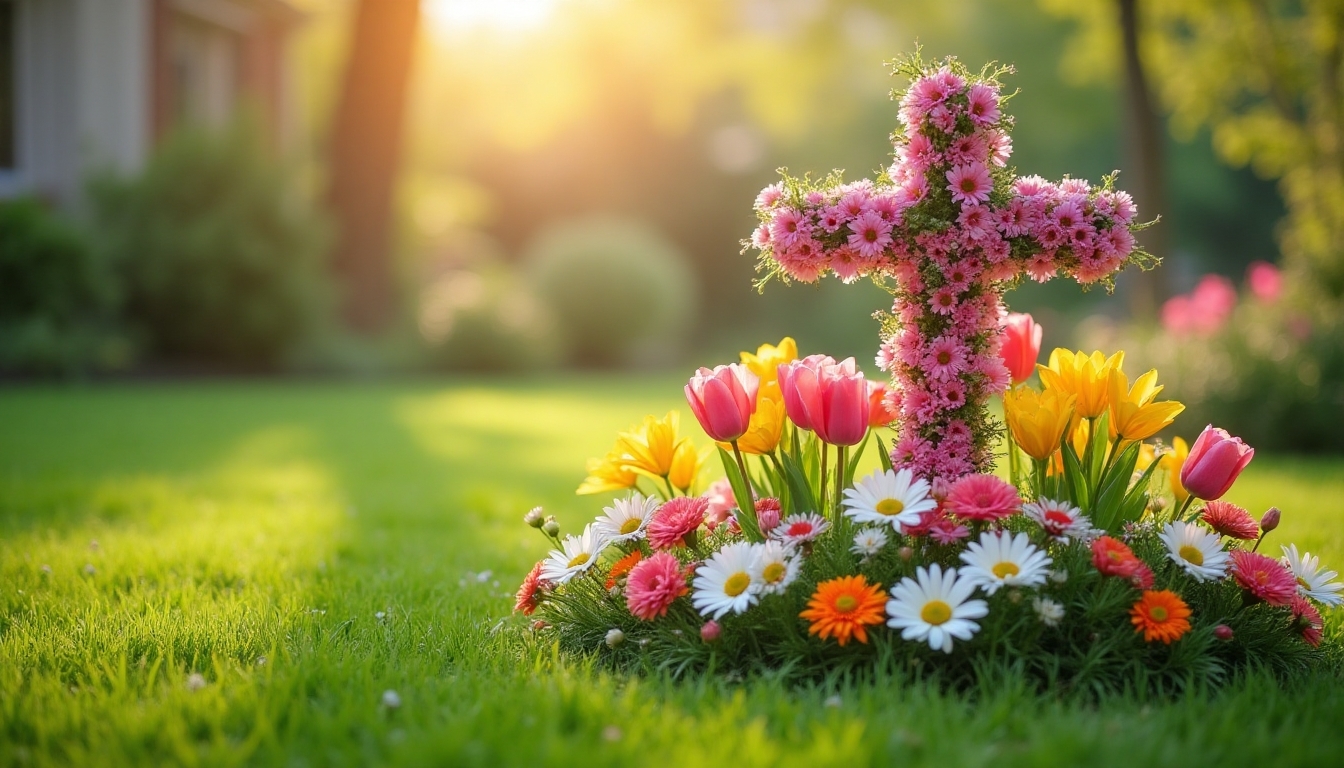 enchanting easter flower cross