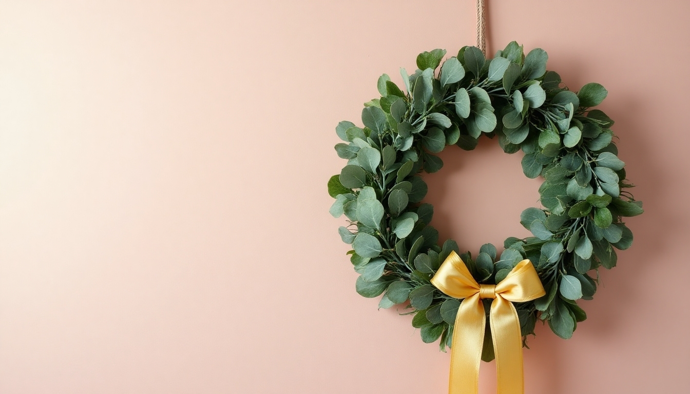 eucalyptus gold ribbon wreath