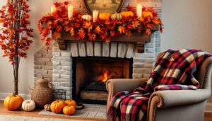 fall fireplace decoration ideas