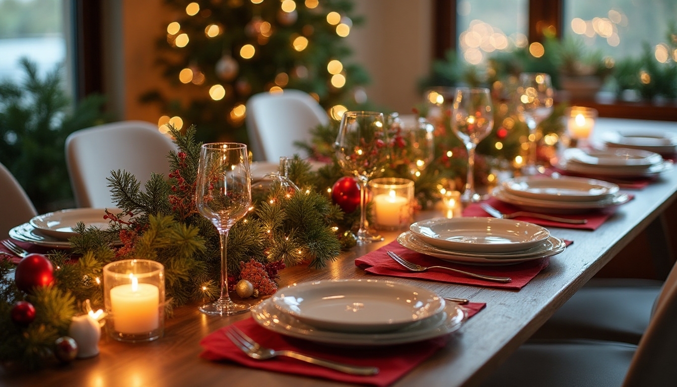 festive breakroom table settings
