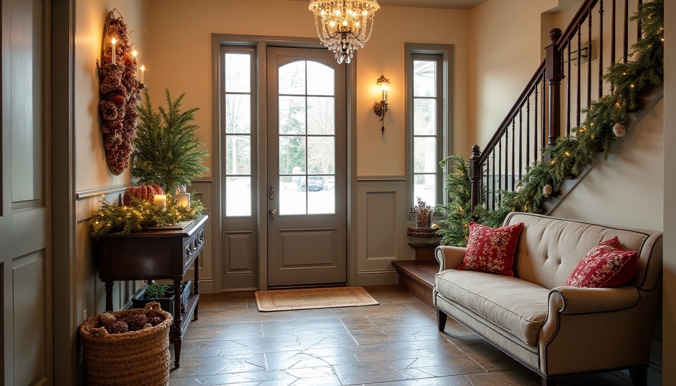 festive foyer decorative touches