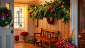 festive front hall decorations