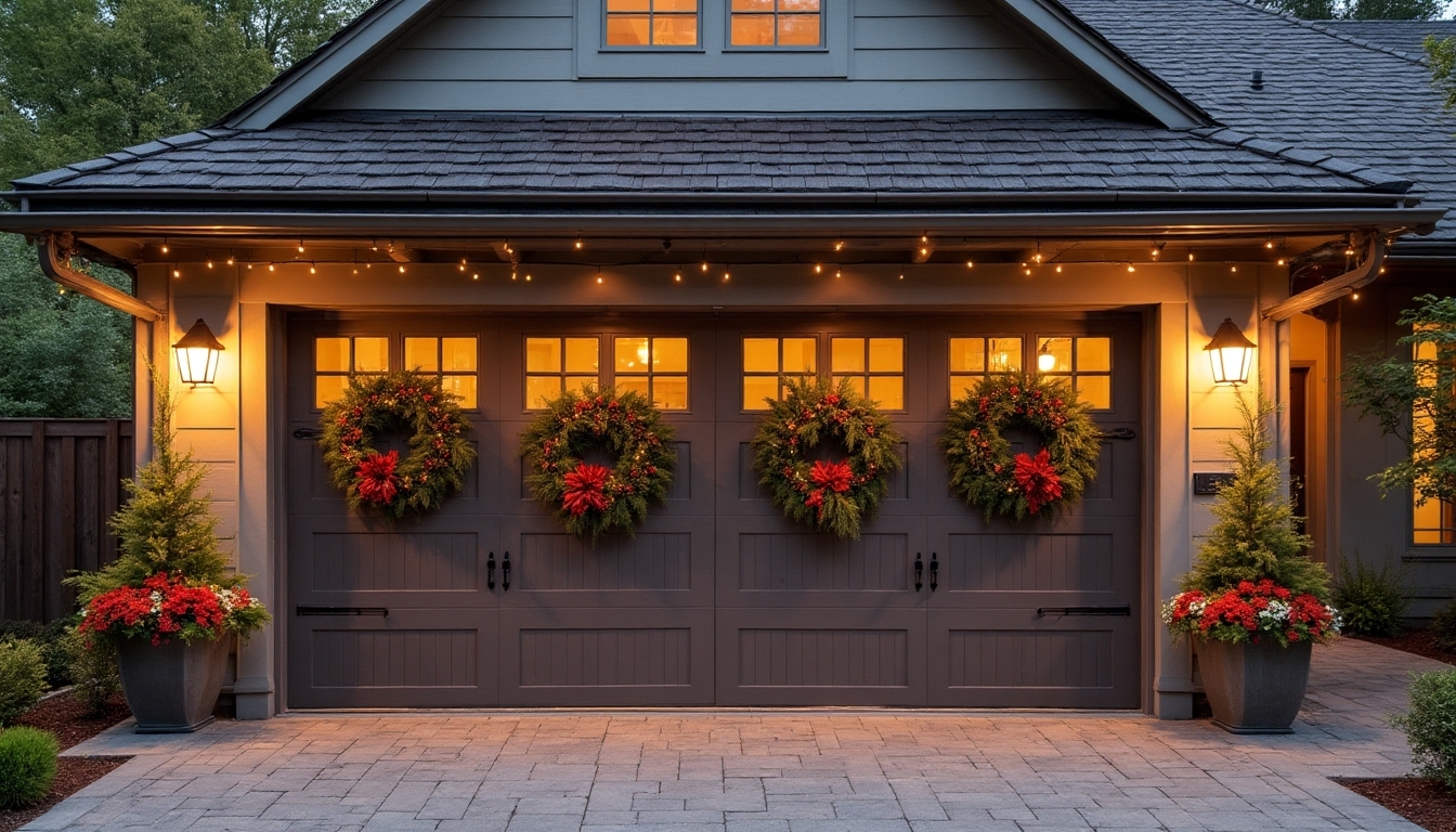 festive garage door decorations