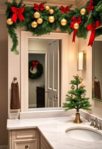 festive holiday bathroom decor