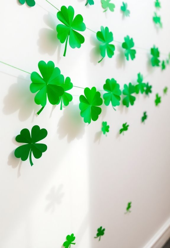 festive paper shamrock garlands
