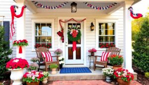 festive patriotic front porch