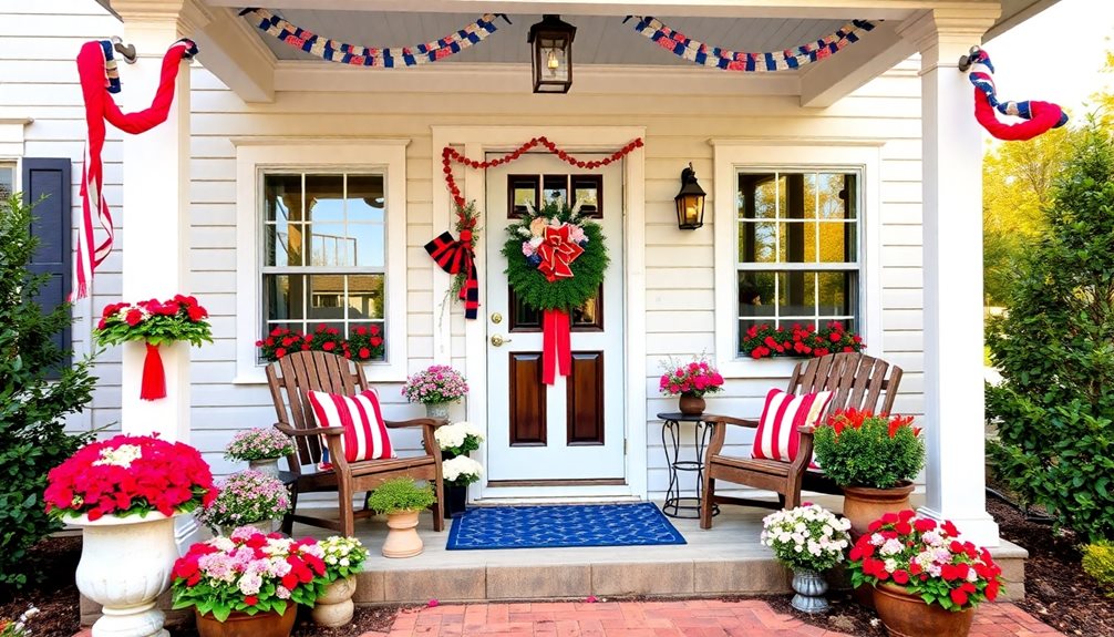 festive patriotic front porch