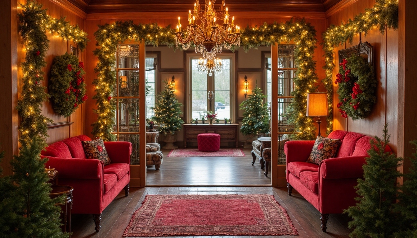 festive reception area makeover
