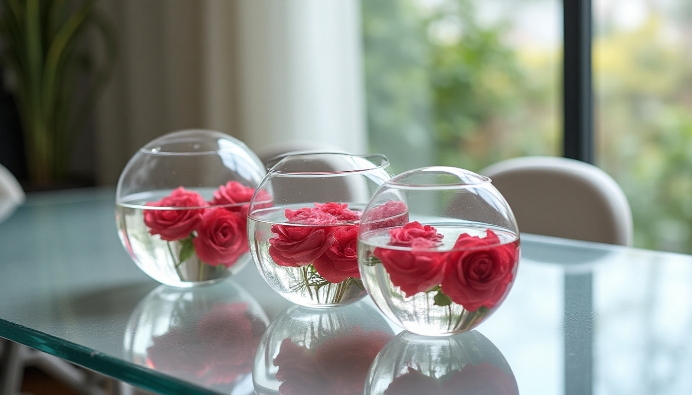 floating candle rose centerpiece