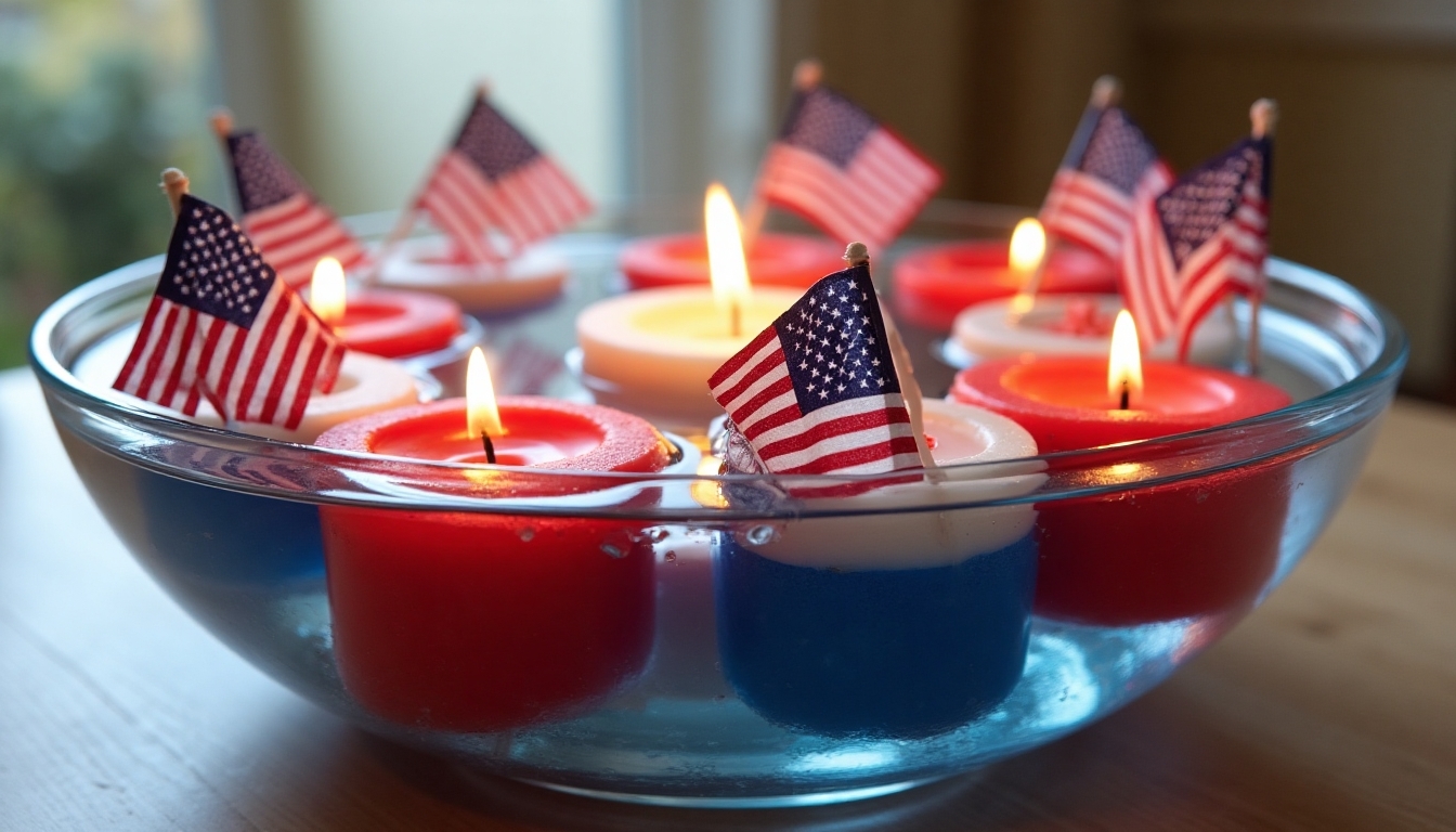 floating candles and confetti