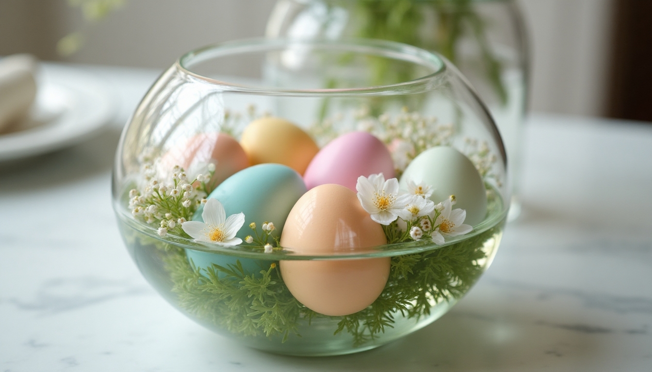 floating eggs and flowers