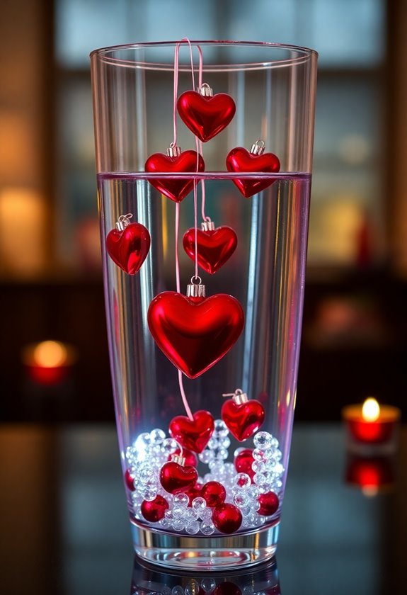 floating heart centerpiece creation