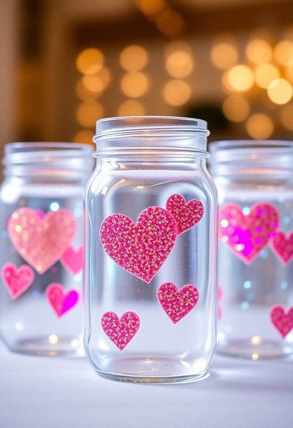 floating hearts in jars