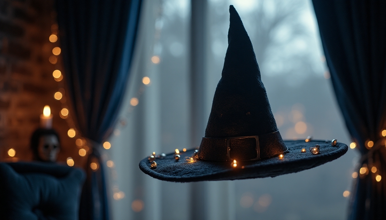 floating witch hat display