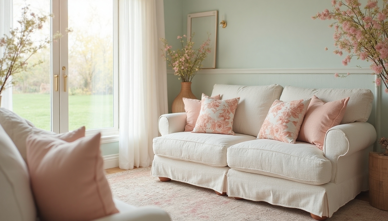 floral textiles and pillows