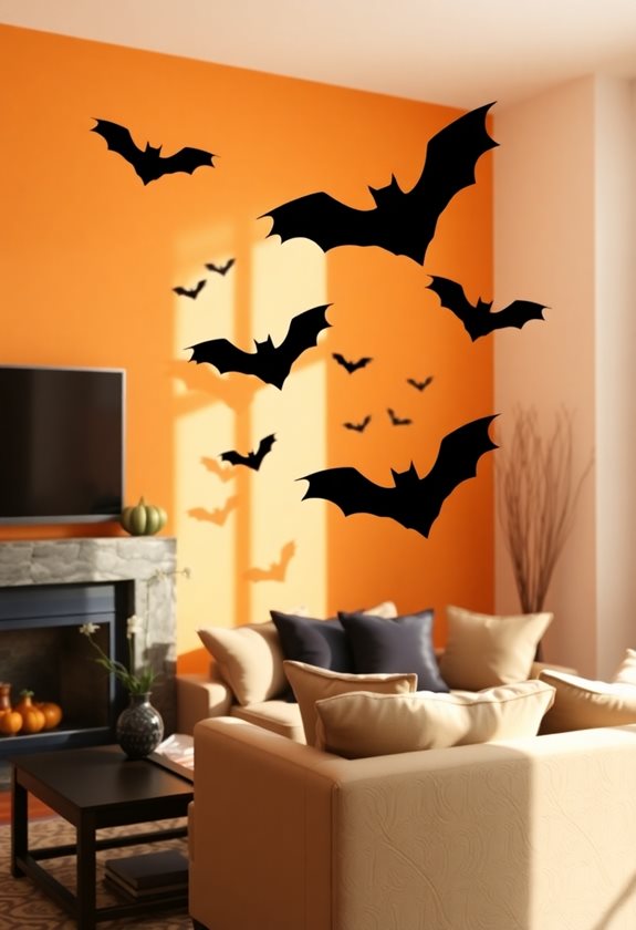 flying bat wall decals