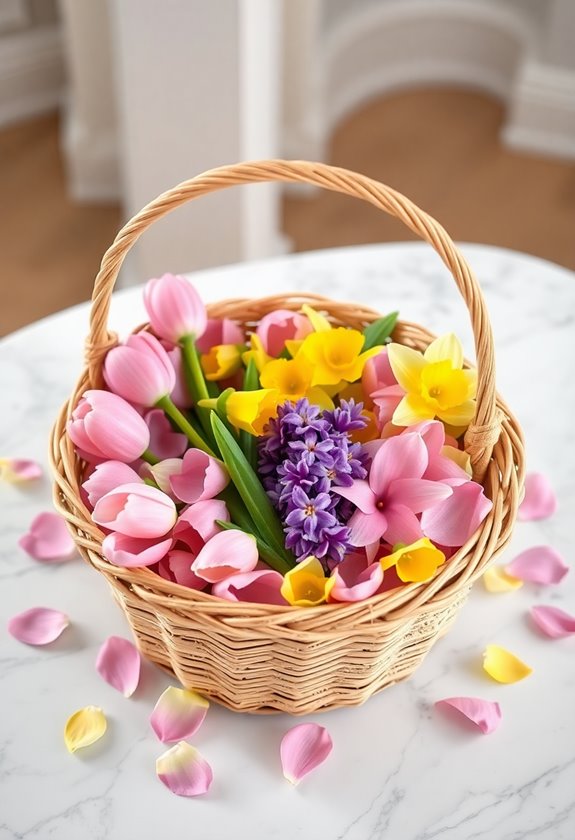fresh flower petal decoration