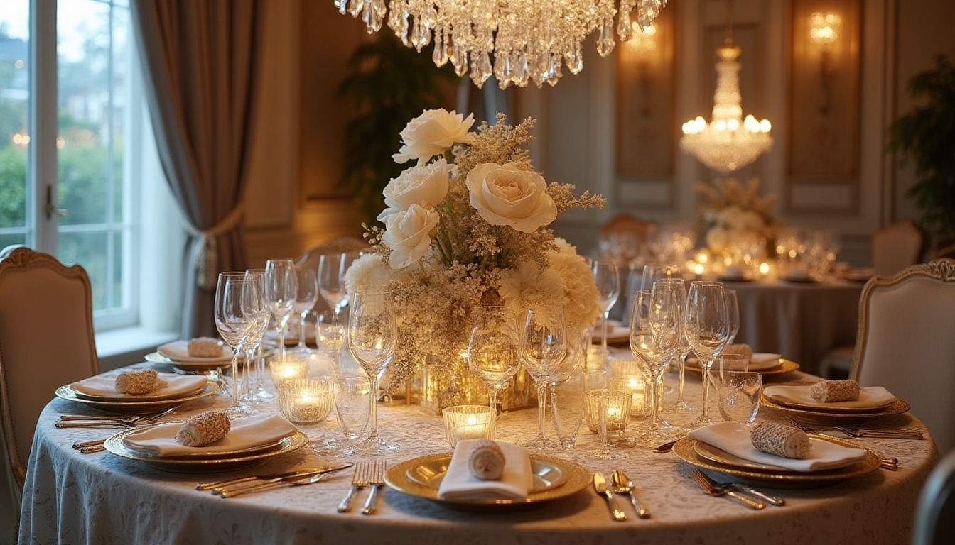 gatsby inspired golden celebration ambiance
