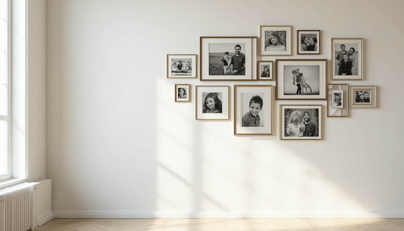 geometric family photo display