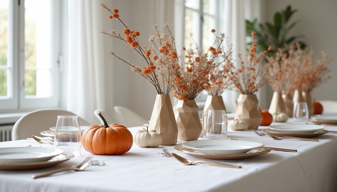 geometric thanksgiving table arrangements