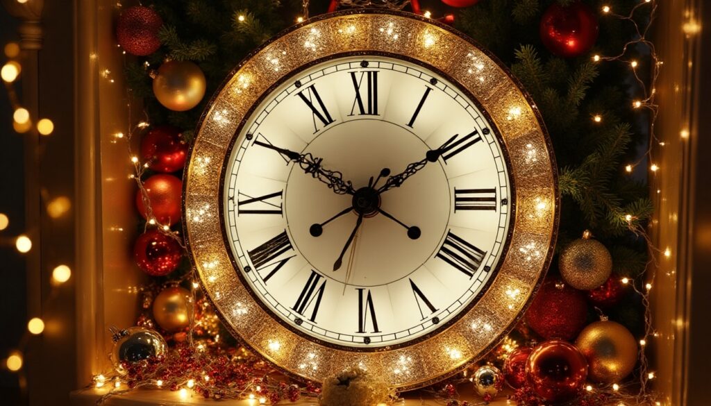 giant new year clock display