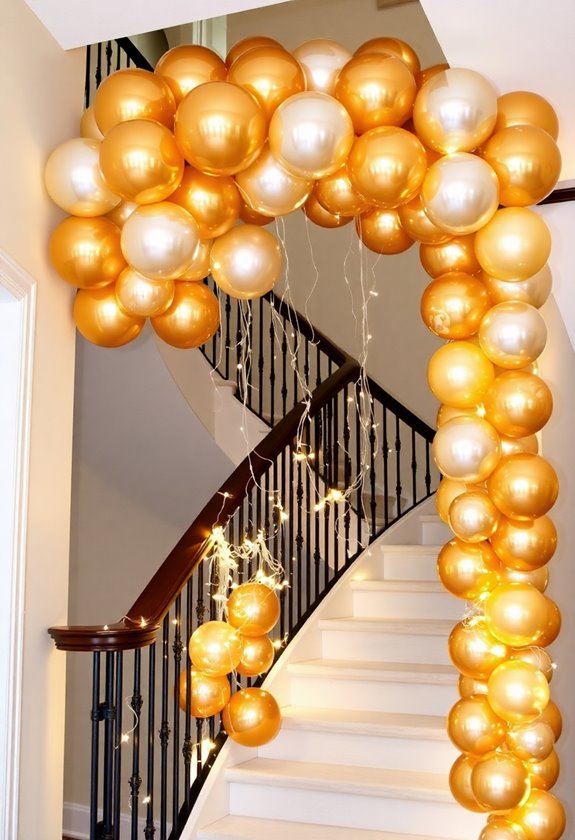 glittering balloon garland creation