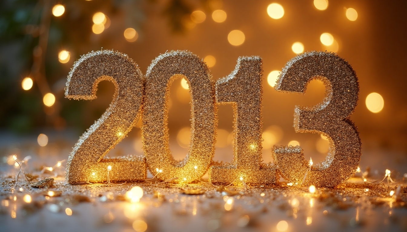 glittering countdown numbers display