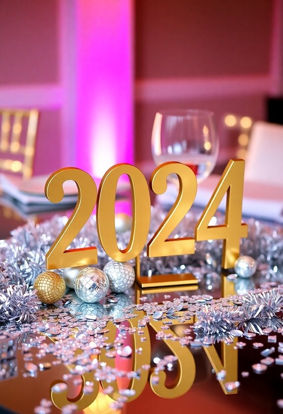 glittering numerical centerpieces creation