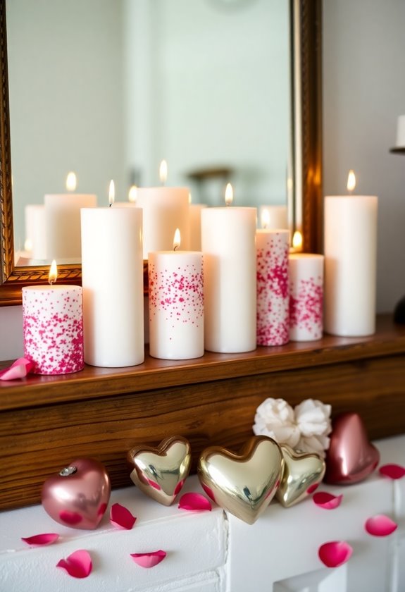 glittery valentine s day candles