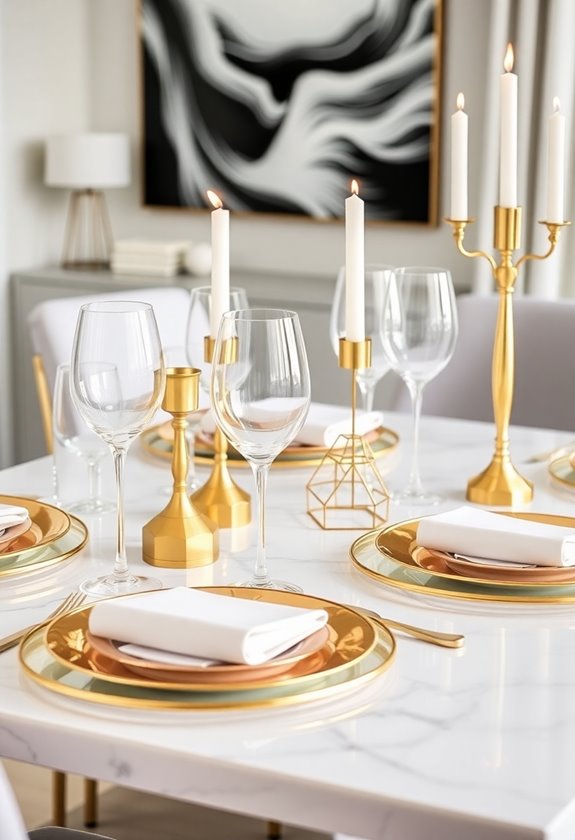 gold crystal table elegance