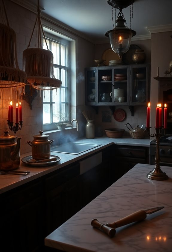 gory kitchen halloween decor