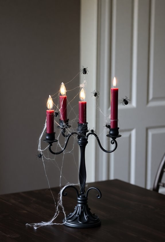 gothic candelabra with spiders