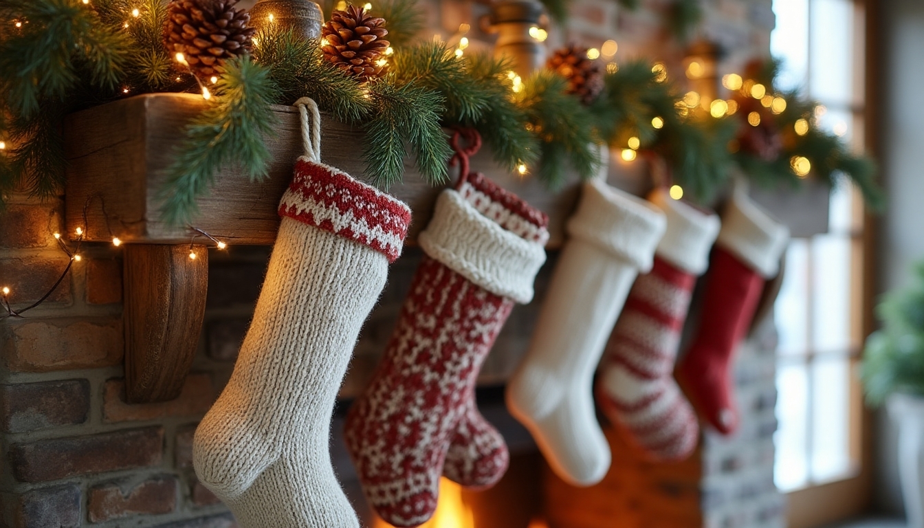 hand knit stockings and accents