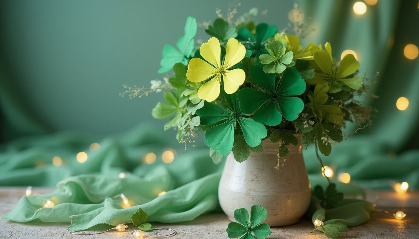 handcrafted paper shamrock bouquet