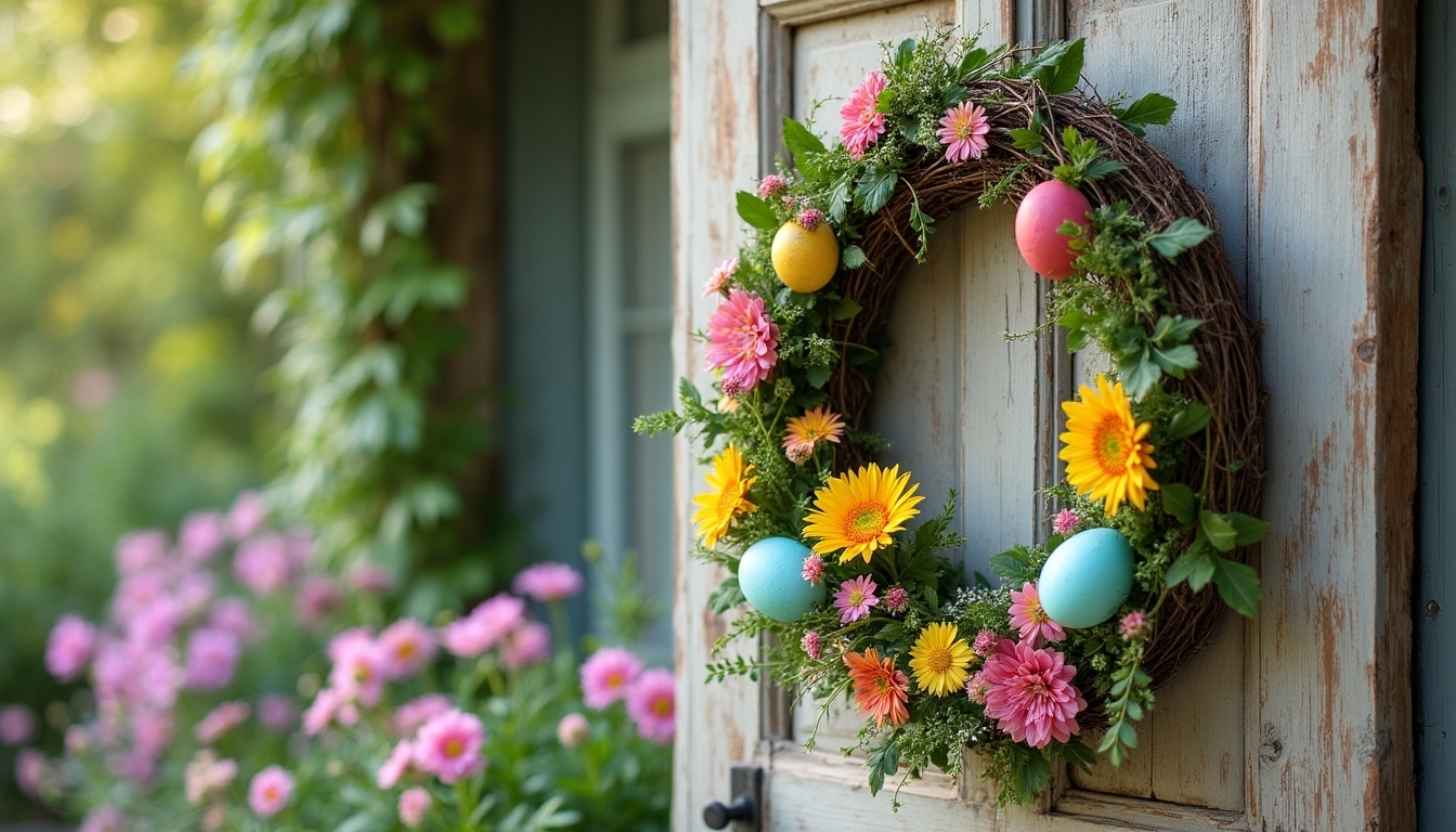 handcrafted spring wreath decor