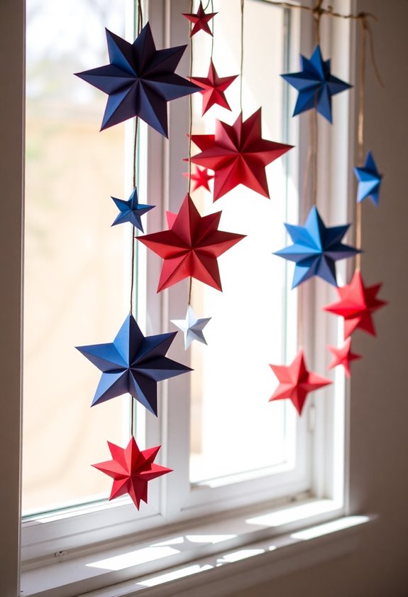handmade paper star garland