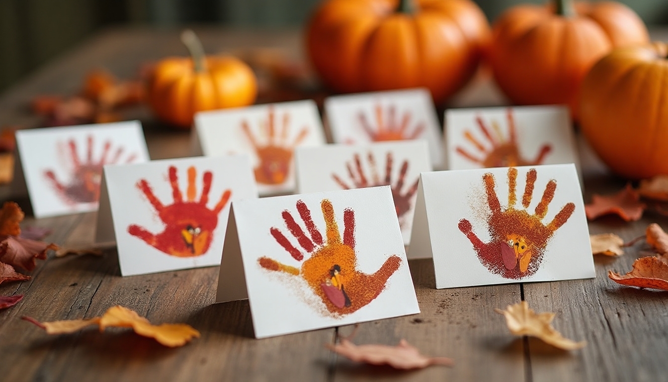 handprint turkey place cards