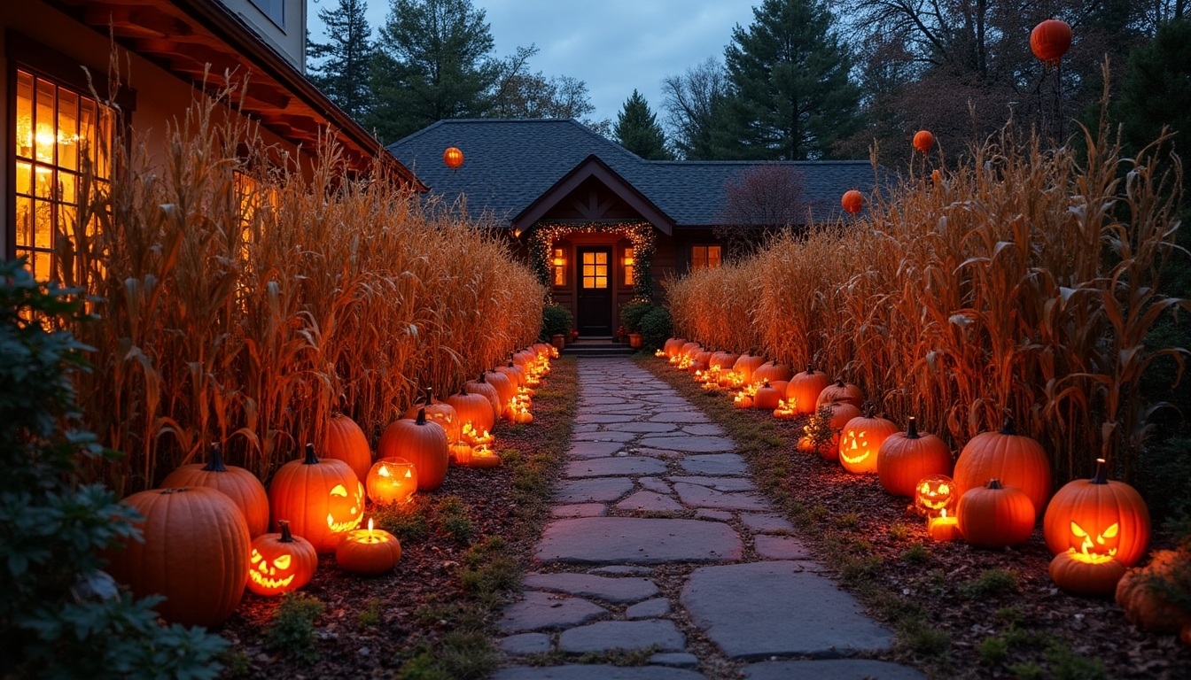haunted harvest porch display