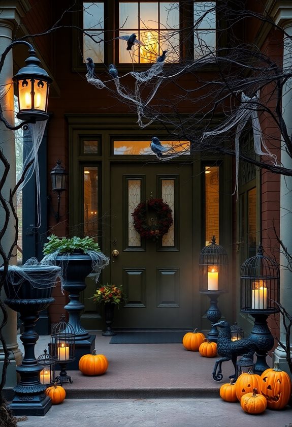 haunting halloween porch display
