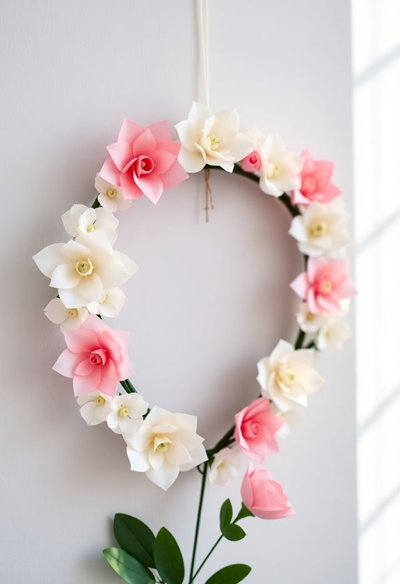 heart shaped paper wreath decoration