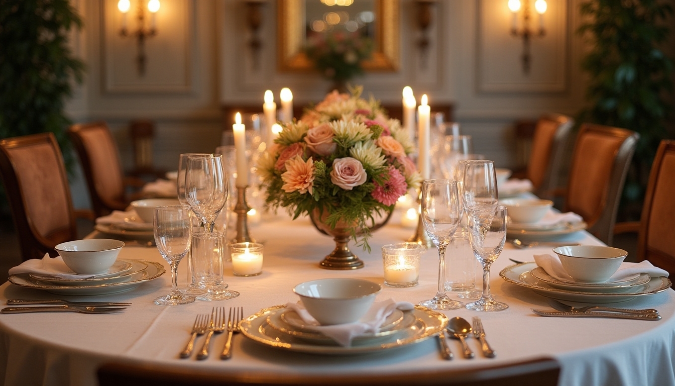 intimate table setting arrangement