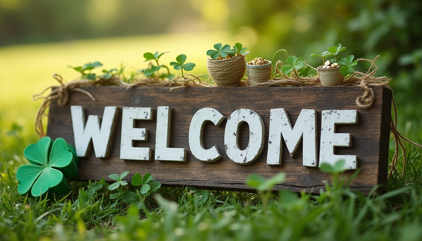 irish themed welcome sign embellishments