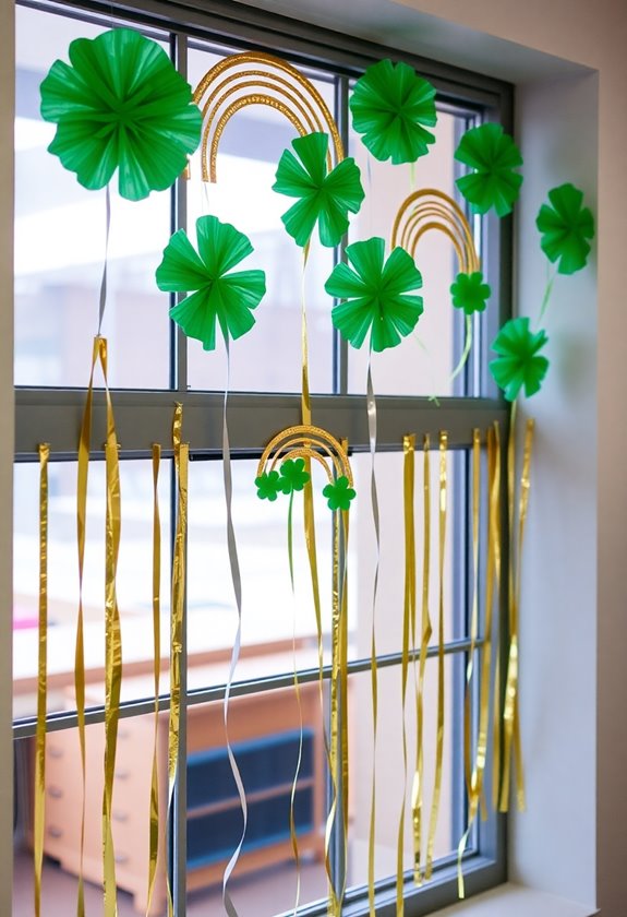 irish themed window and door decor