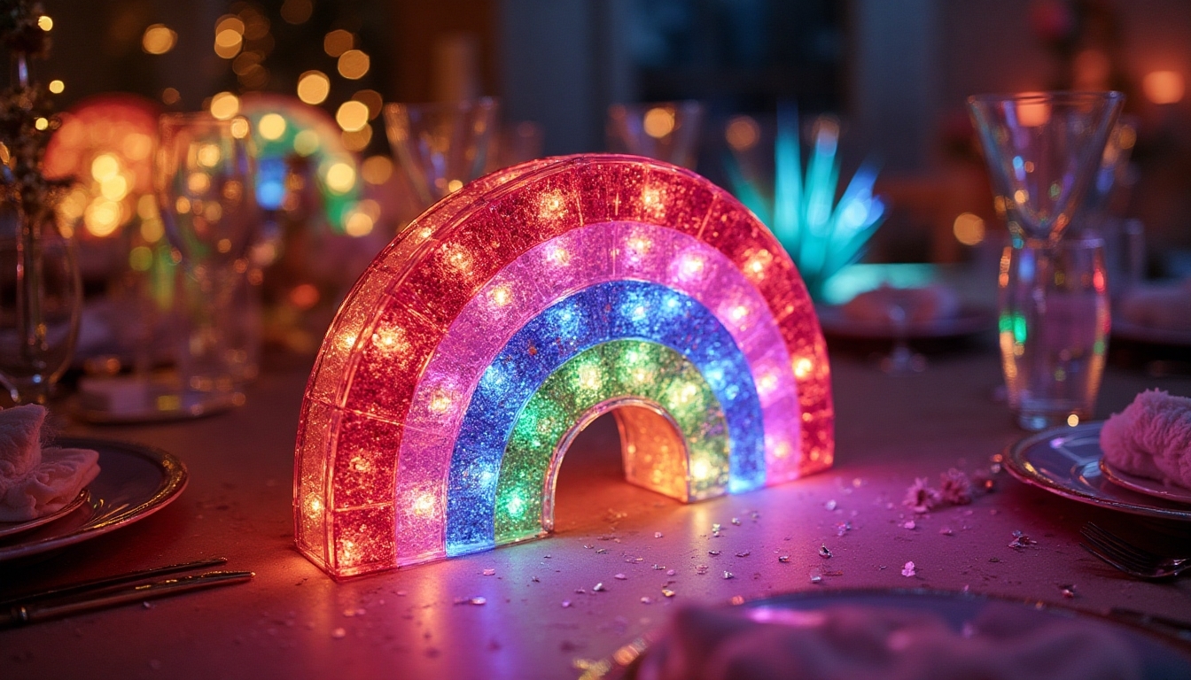light up rainbow centerpieces