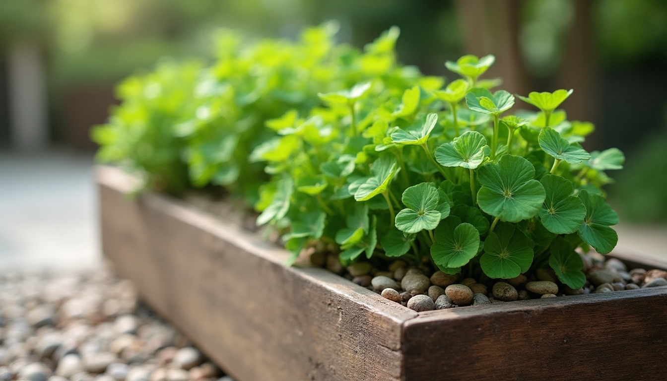 living potted clover centerpiece