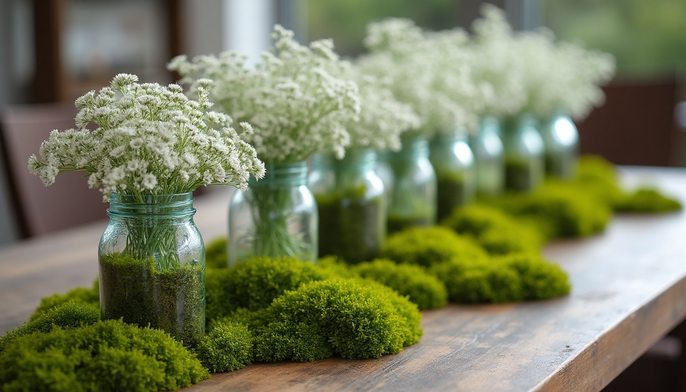 lush irish moss centerpiece