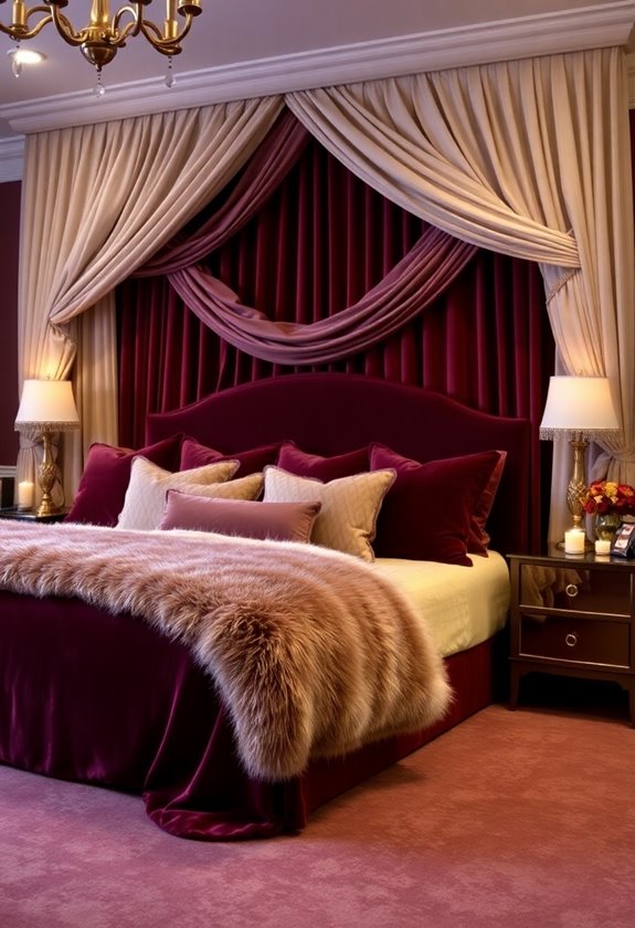 luxurious plush bedroom styling