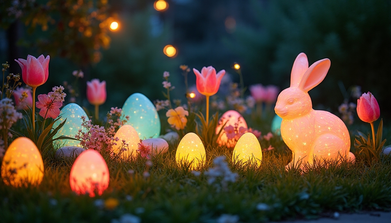 magical illuminated easter garden