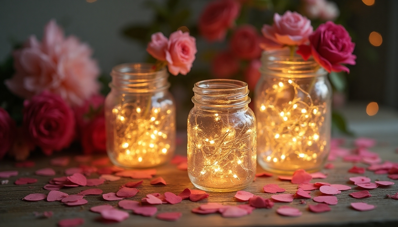 mason jar romantic centerpieces